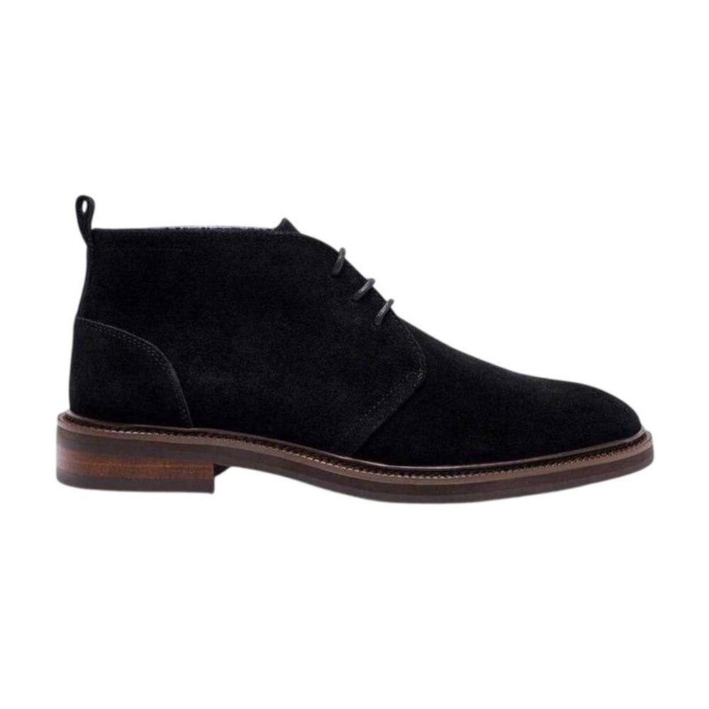 Pretty Green Mens Suede Flat Chukka Boots / Black